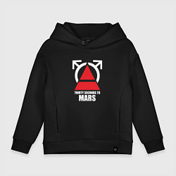 Толстовка оверсайз детская 30 Seconds To Mars Logo, цвет: черный