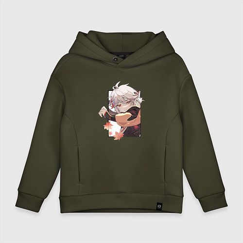 Детское худи оверсайз Кадзуха в деле / Хаки – фото 1