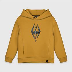 Толстовка оверсайз детская СКАЙРИМ ЛОГО SKYRIM LOGO, цвет: горчичный