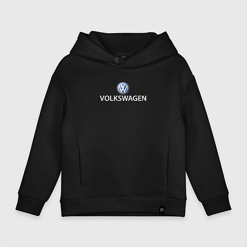 Детское худи оверсайз VOLKSWAGEN LOGO / Черный – фото 1
