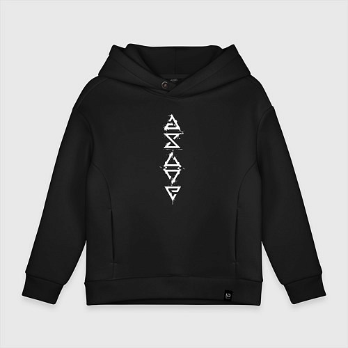 Детское худи оверсайз ЗНАКИ ВЕДЬМАКА THE WITCHER SYMBOL / Черный – фото 1