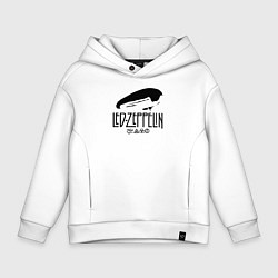 Толстовка оверсайз детская Дирижабль Led Zeppelin с лого участников, цвет: белый