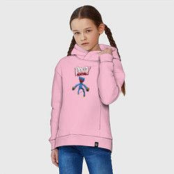 Толстовка оверсайз детская Poppy Playtime: Monster Huggy, цвет: светло-розовый — фото 2