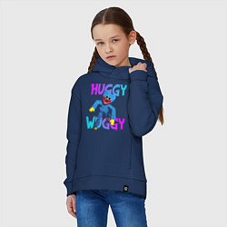 Толстовка оверсайз детская Huggy Wuggy: Игрушка с зубами, цвет: тёмно-синий — фото 2