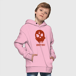 Толстовка оверсайз детская Money Heist Skull, цвет: светло-розовый — фото 2