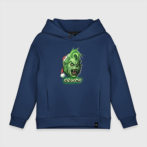 Детское худи оверсайз Гринч - похититель Рождества / Тёмно-синий – фото 1