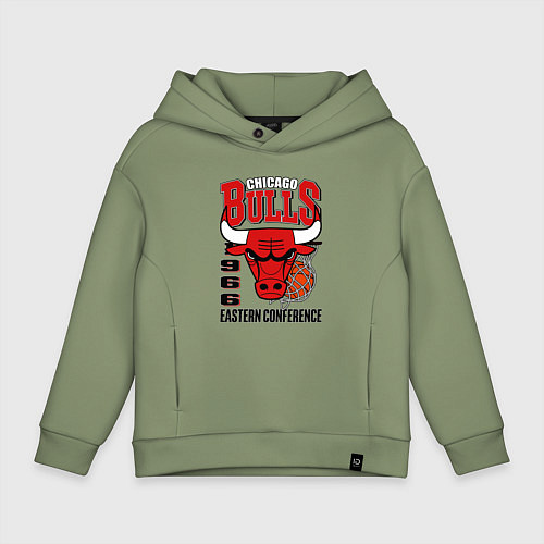 Детское худи оверсайз Chicago Bulls NBA / Авокадо – фото 1