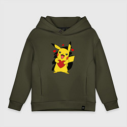 Детское худи оверсайз ПИКАЧУ И СЕРДЕЧКО POKENON PIKACHU LOVE