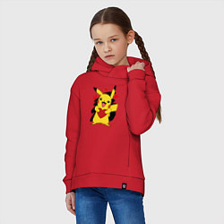 Толстовка оверсайз детская ПИКАЧУ И СЕРДЕЧКО POKENON PIKACHU LOVE, цвет: красный — фото 2