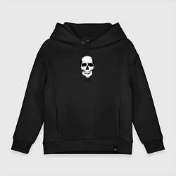 Толстовка оверсайз детская Smiling Skull, цвет: черный