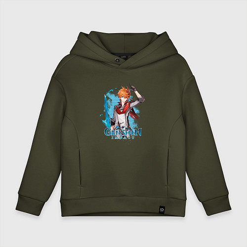 Детское худи оверсайз Тарталья Tartaglia Genshin Impact / Хаки – фото 1