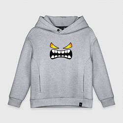 Толстовка оверсайз детская Geometry Dash: Demon Face, цвет: меланж
