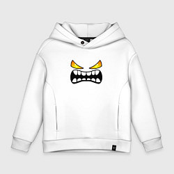 Толстовка оверсайз детская Geometry Dash: Demon Face, цвет: белый