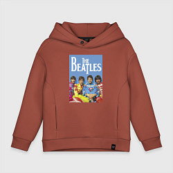 Толстовка оверсайз детская The Beatles - world legend!, цвет: кирпичный