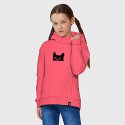 Толстовка оверсайз детская Котяра cat, цвет: коралловый — фото 2