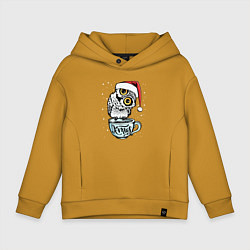 Толстовка оверсайз детская X-mas Owl, цвет: горчичный