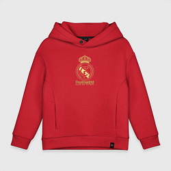 Толстовка оверсайз детская Real Madrid gold logo, цвет: красный