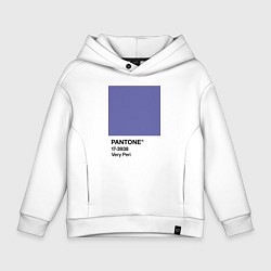 Толстовка оверсайз детская Цвет Pantone 2022 года - Very Peri, цвет: белый