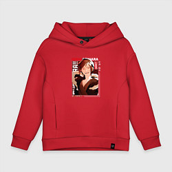 Толстовка оверсайз детская Дюрарара Durarara, Изая Орихара, цвет: красный