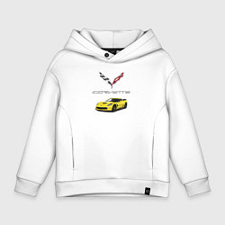 Толстовка оверсайз детская Chevrolet Corvette motorsport, цвет: белый