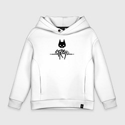 Детское худи оверсайз Stray: Black Logo