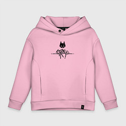 Толстовка оверсайз детская Stray: Black Logo, цвет: светло-розовый