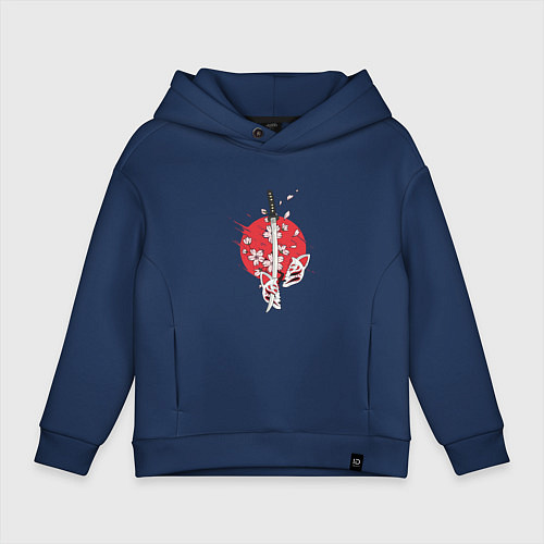 Детское худи оверсайз Рассекающий клинок / Тёмно-синий – фото 1