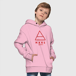 Толстовка оверсайз детская 30 Seconds to Mars рок, цвет: светло-розовый — фото 2