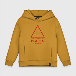 Толстовка оверсайз детская 30 Seconds to Mars рок, цвет: горчичный