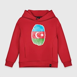 Толстовка оверсайз детская Азербайджан - Отпечаток, цвет: красный