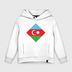 Толстовка оверсайз детская Flag Azerbaijan, цвет: белый