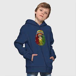 Толстовка оверсайз детская Rasta lioN, цвет: тёмно-синий — фото 2