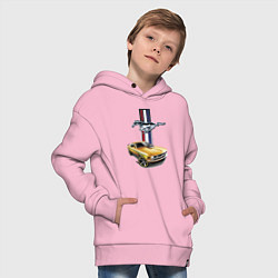 Толстовка оверсайз детская Mustang motorsport, цвет: светло-розовый — фото 2