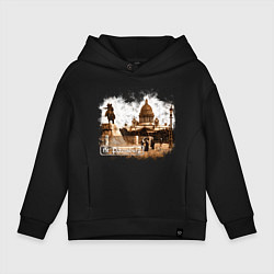 Толстовка оверсайз детская Санкт-Петербург Ретро Питер, цвет: черный