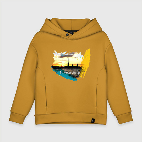 Детское худи оверсайз Санкт-Петербург St Petersburg / Горчичный – фото 1