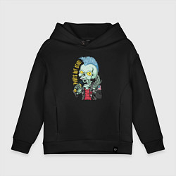 Толстовка оверсайз детская Punks not dead! Motto!, цвет: черный