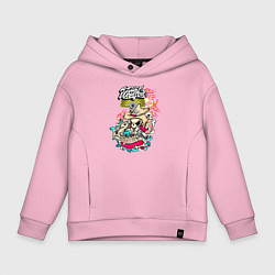 Детское худи оверсайз Скелет с пистолетом