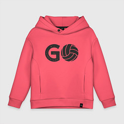 Толстовка оверсайз детская Go Volleyball, цвет: коралловый