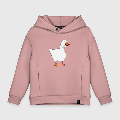 Детское худи оверсайз ГУСЬ С НОЖОМ МЕМ / Пыльно-розовый – фото 1