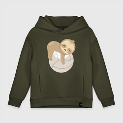 Толстовка оверсайз детская Volleyball Lover, цвет: хаки