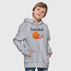 Толстовка оверсайз детская Game Basketball, цвет: меланж — фото 2