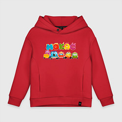 Толстовка оверсайз детская Машинки Мокас Все машинки, цвет: красный