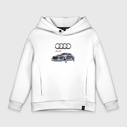 Толстовка оверсайз детская Audi Germany Car, цвет: белый