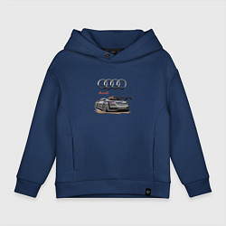 Толстовка оверсайз детская Audi Racing team, цвет: тёмно-синий