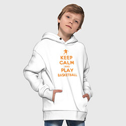 Толстовка оверсайз детская Keep Calm - Basketball, цвет: белый — фото 2