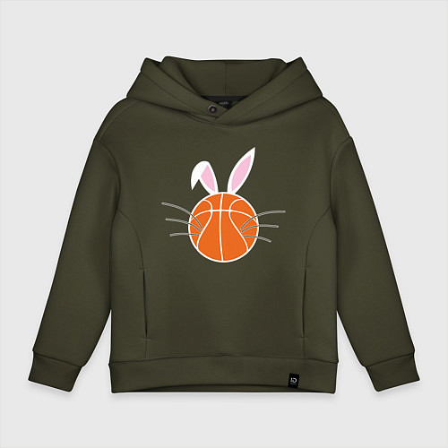 Детское худи оверсайз Basketball Bunny / Хаки – фото 1