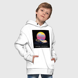 Толстовка оверсайз детская Stay Rad, Stay Retro Retrowave, цвет: белый — фото 2