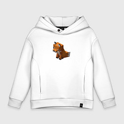Толстовка оверсайз детская Милая лиса из Майнкрафта, цвет: белый
