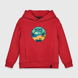 Толстовка оверсайз детская Кот Nop not today, цвет: красный
