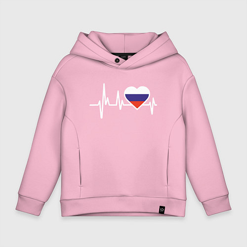 Детское худи оверсайз Пульс России / Светло-розовый – фото 1